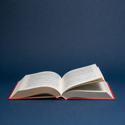 Open book on blue background