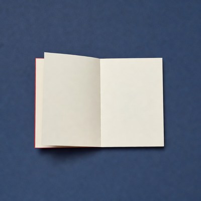 Empty notebook on blue background