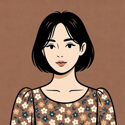 Young woman in floral dress