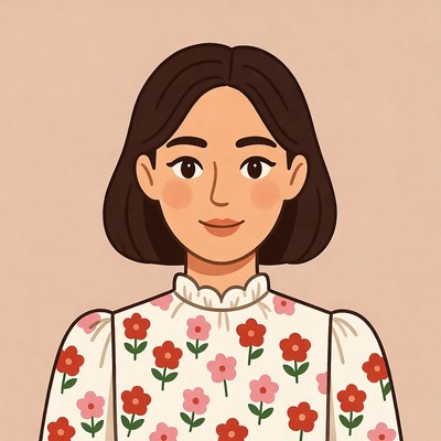 Young woman with floral dress