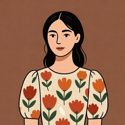 Woman in floral dress