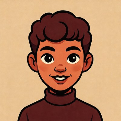 Happy boy with curly hair