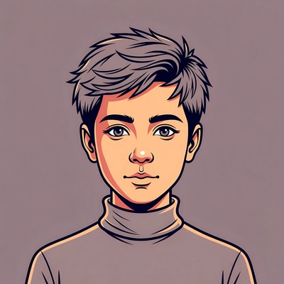 Portrait of a young boy with short hair