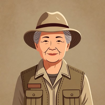 Senior guide in nature outfit
