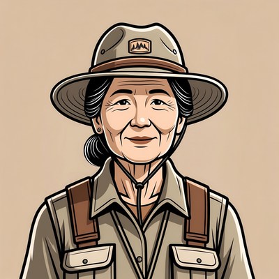 Outdoor guide wearing a hat at work