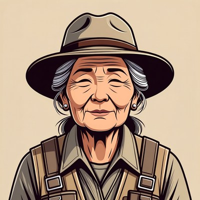 Elderly woman wearing a hat