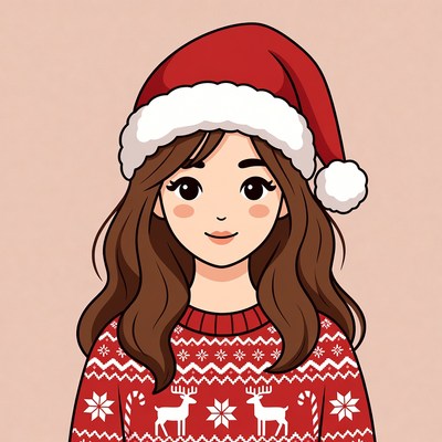 Young woman in holiday attire