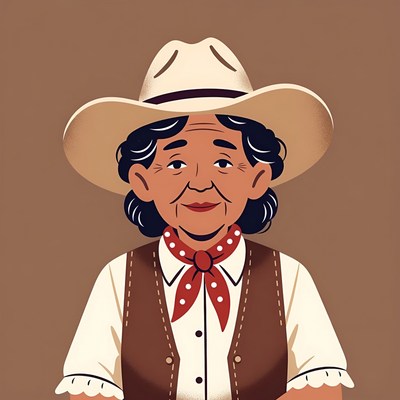 Portrait of a cowboy woman in hat