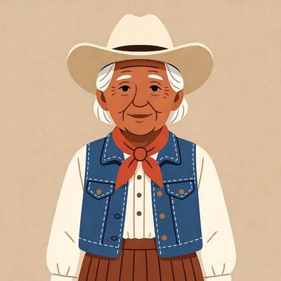 Old cowboy with hat and vest