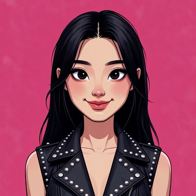 Portrait of a young woman with long hair