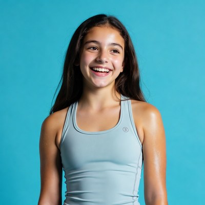 Girl smiling in workout gear