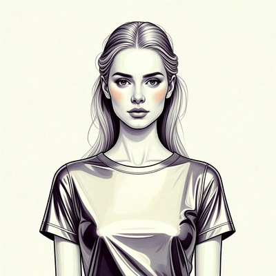 Young woman in simple shirt