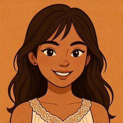 Smiling girl with long hair