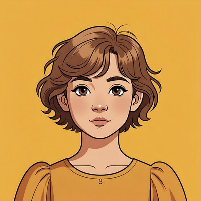 Young girl with short hair