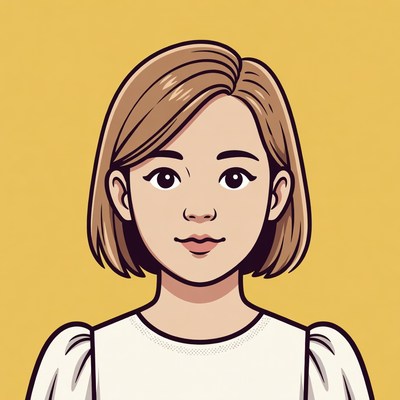 Young girl with short hair and light background