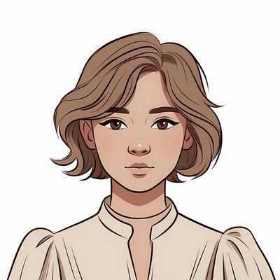 Young woman in simple outfit