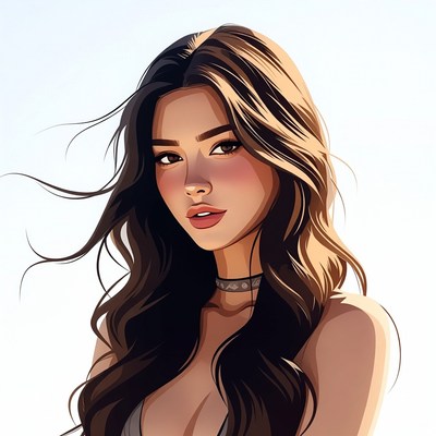 Young woman with long hair outdoors