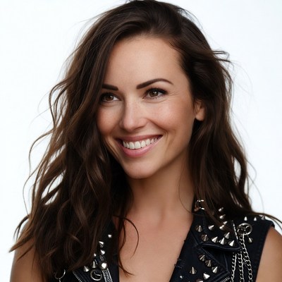 Smiling woman in black outfit