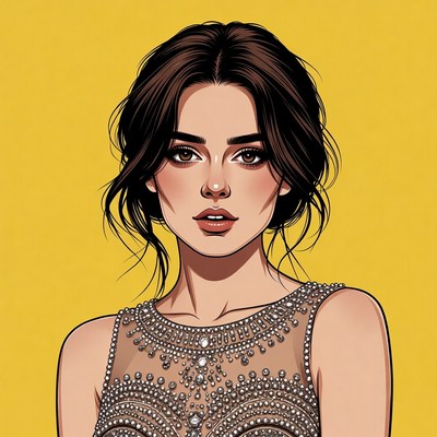 Elegant woman with long hair