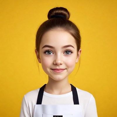 Young baker wearing apron in studio