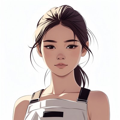 Young woman posing in studio light