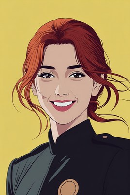 Portrait of a woman with red hair