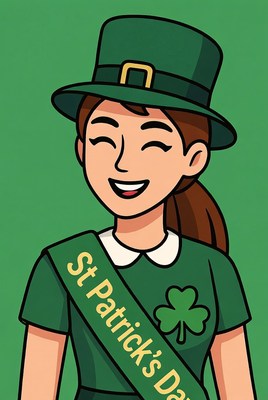 Happy girl celebrating st patrick's day