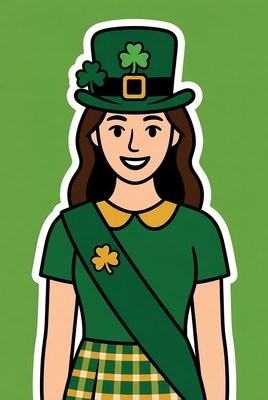 Woman celebrating st. patrick's day