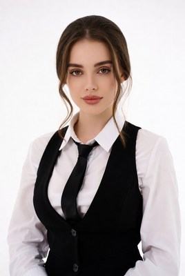 Young woman in formal attire