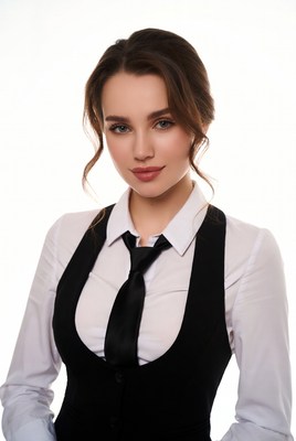 Young woman dressed in formal attire