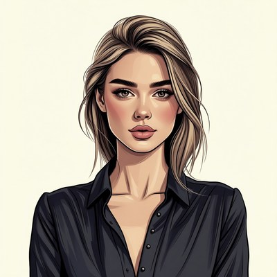 Woman with brown hair and black shirt