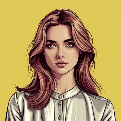 Portrait of a woman with long hair