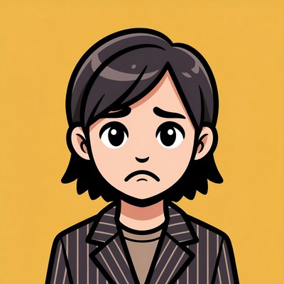 Young person with a sad expression