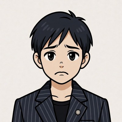 Young boy with sad expression