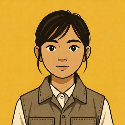 Young person with neutral expression