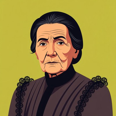 Elderly woman's detailed portrait