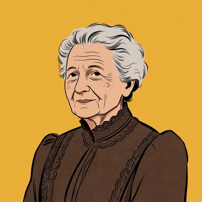 Elderly woman in vintage clothing