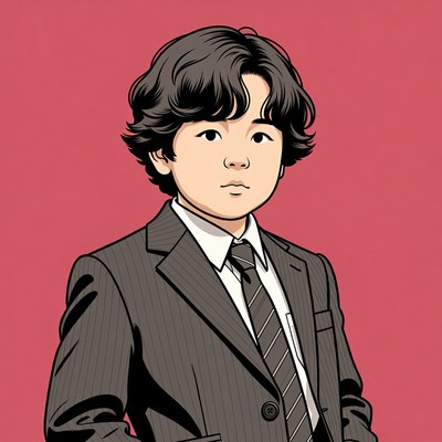 Young boy in a suit