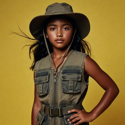 Young model wearing outdoor gear