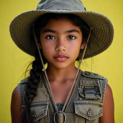 Young explorer in a hat