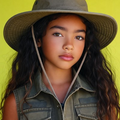 Young girl in sun hat