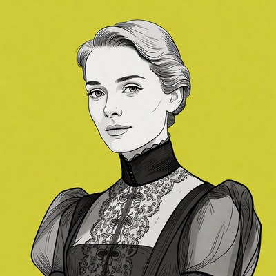 Portrait of a woman in vintage dress