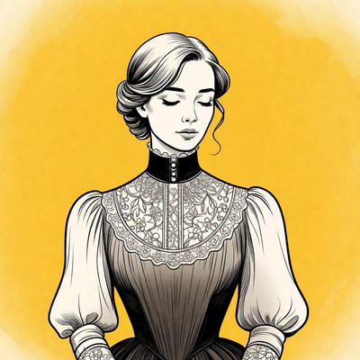 Woman in victorian dress portrait