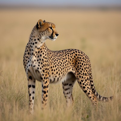 Cheetah in the grassland during daytime