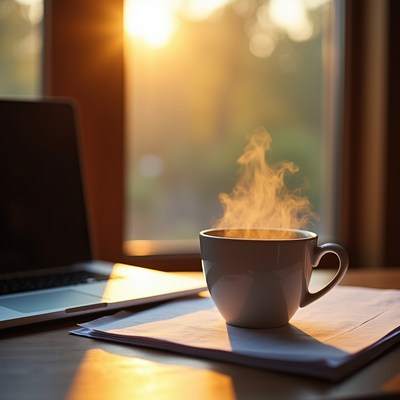 Morning coffee by the window