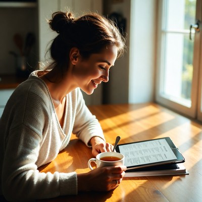 Morning coffee and reading time