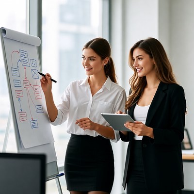 Women collaborating in a meeting