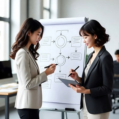 Women discussing project ideas during meeting