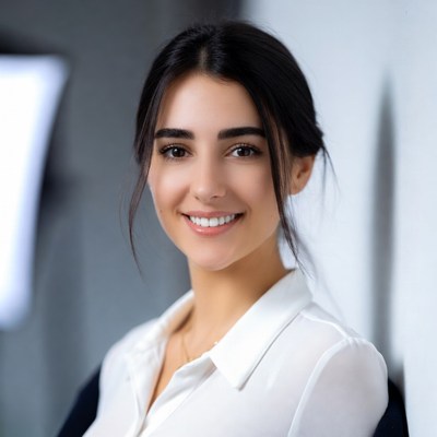Young woman smiles in portrait session