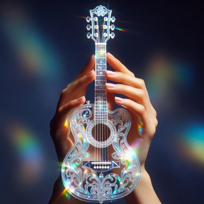 Musical instrument in hand at night